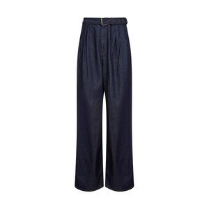 Dries Van Noten Men Indigo Denim Belted Wide-Leg Jeans